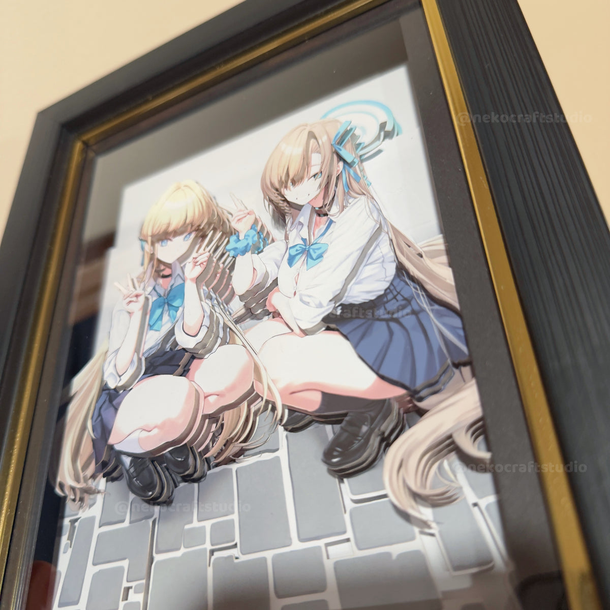 Blue Archive - Asuma Toki & Ichinose Asuna -3D Paper Cut Art Frame
