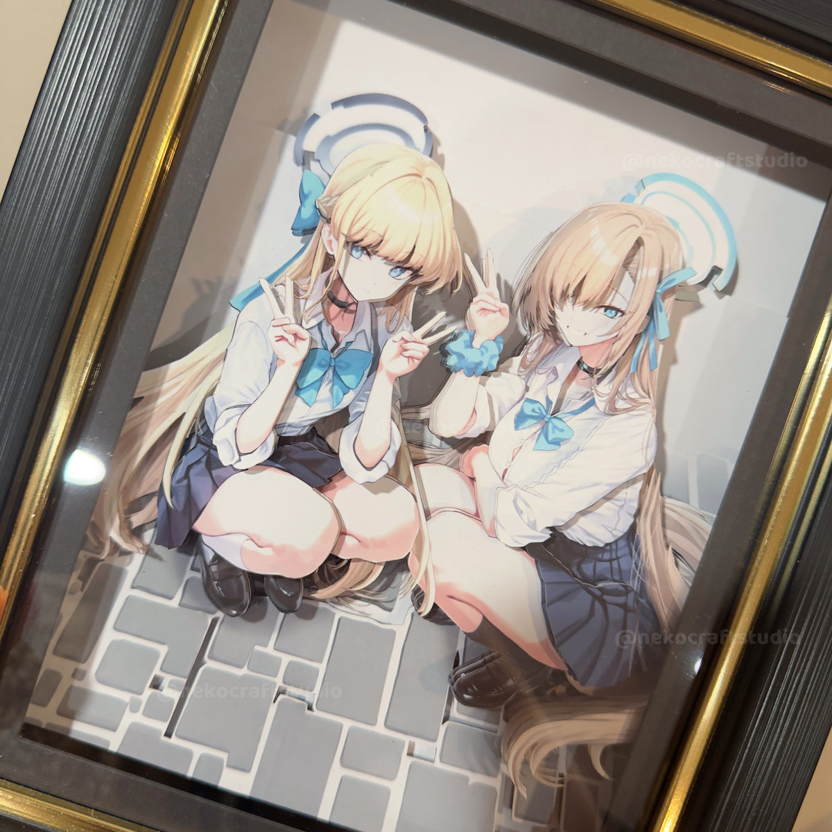 Blue Archive - Asuma Toki & Ichinose Asuna -3D Paper Cut Art Frame