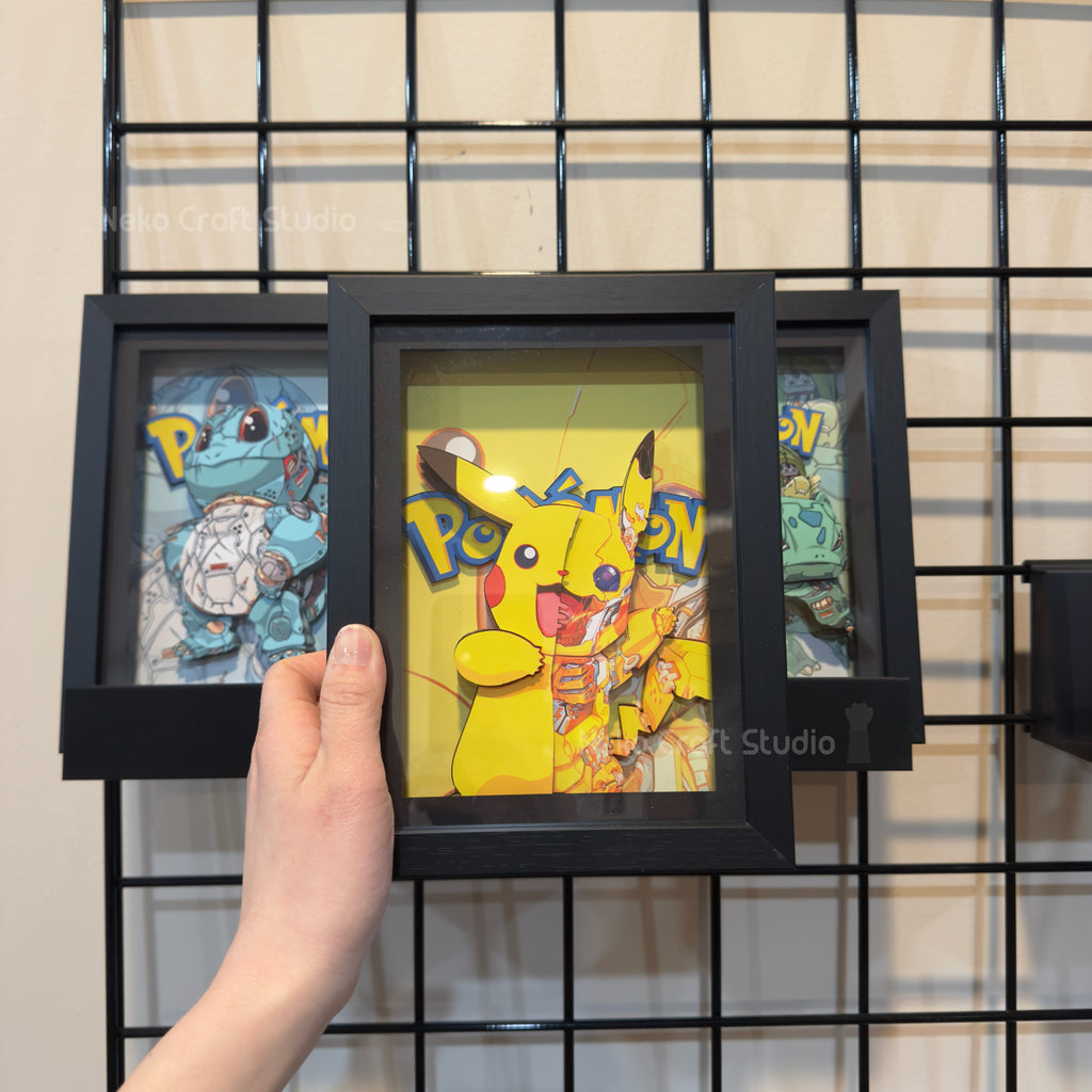 Pikachu- 3D Paper Cut Art Frame -Pokemon