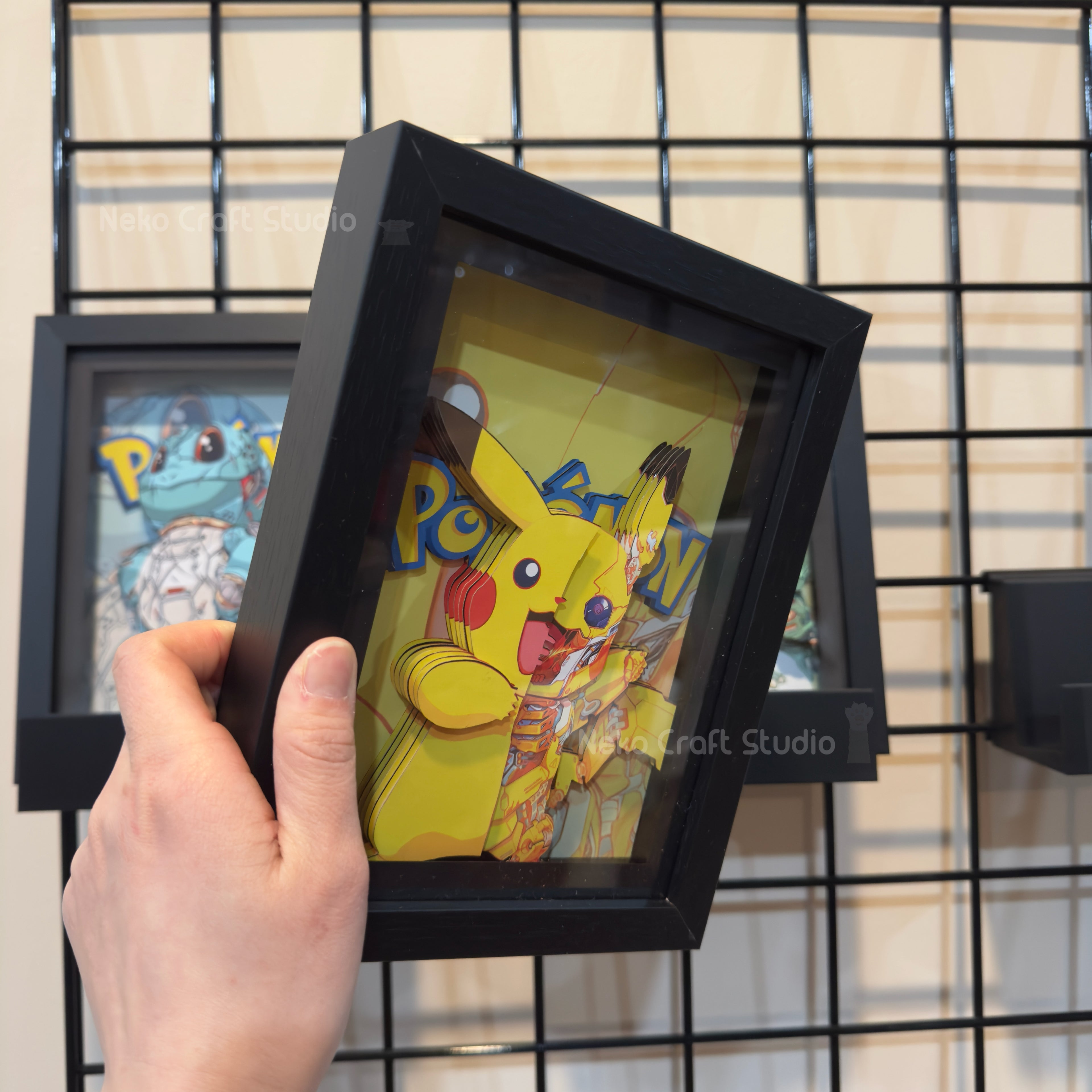 Pikachu- 3D Paper Cut Art Frame -Pokemon