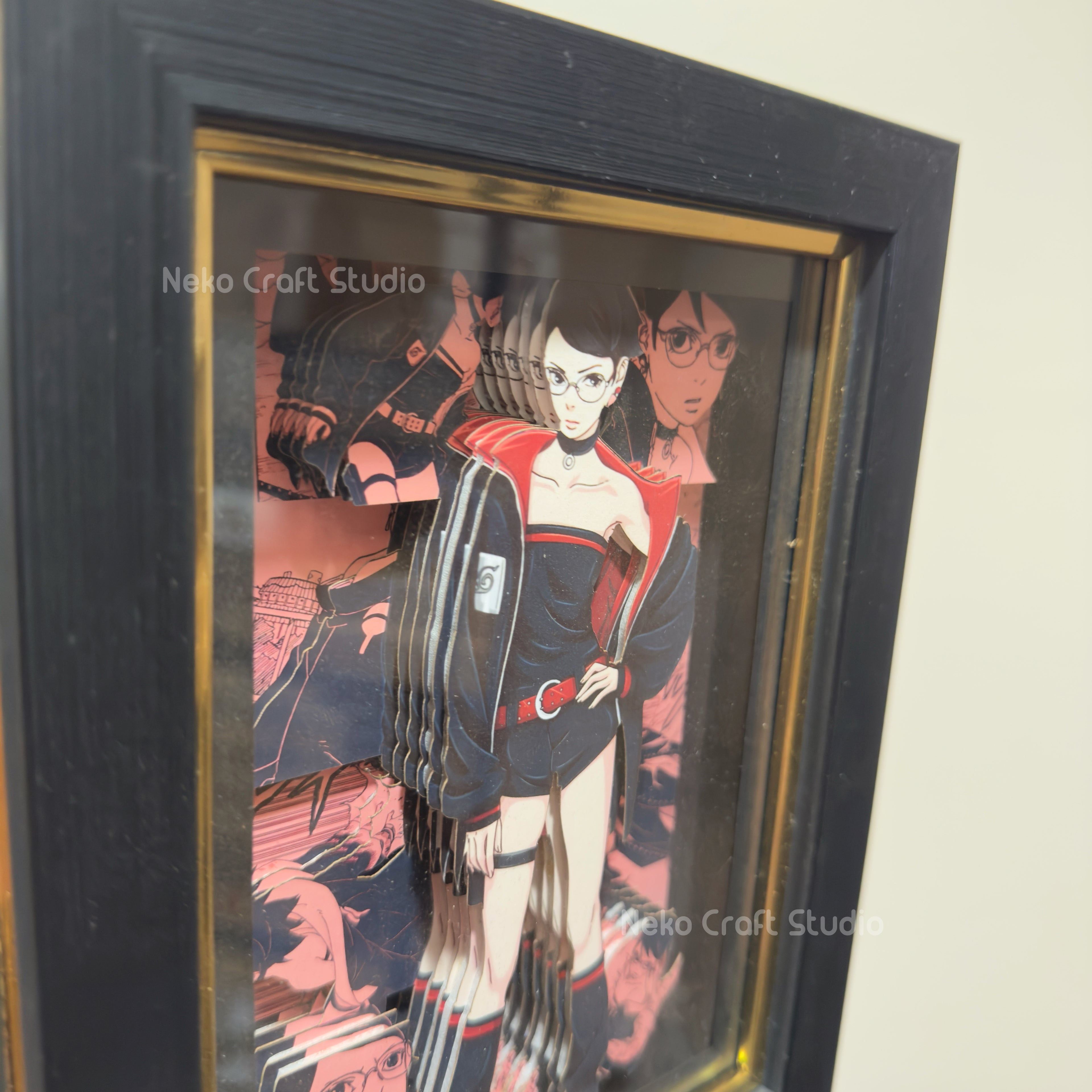 Sarada Uchiha - 3D Paper Cut Art Frame