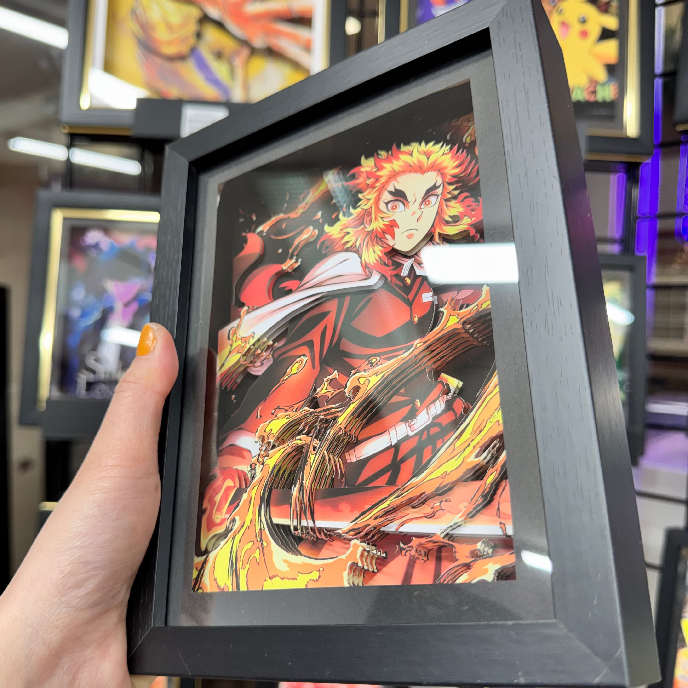 Rengoku Kyojuro - 3D Paper Cut Art Frame - Demon Slayer