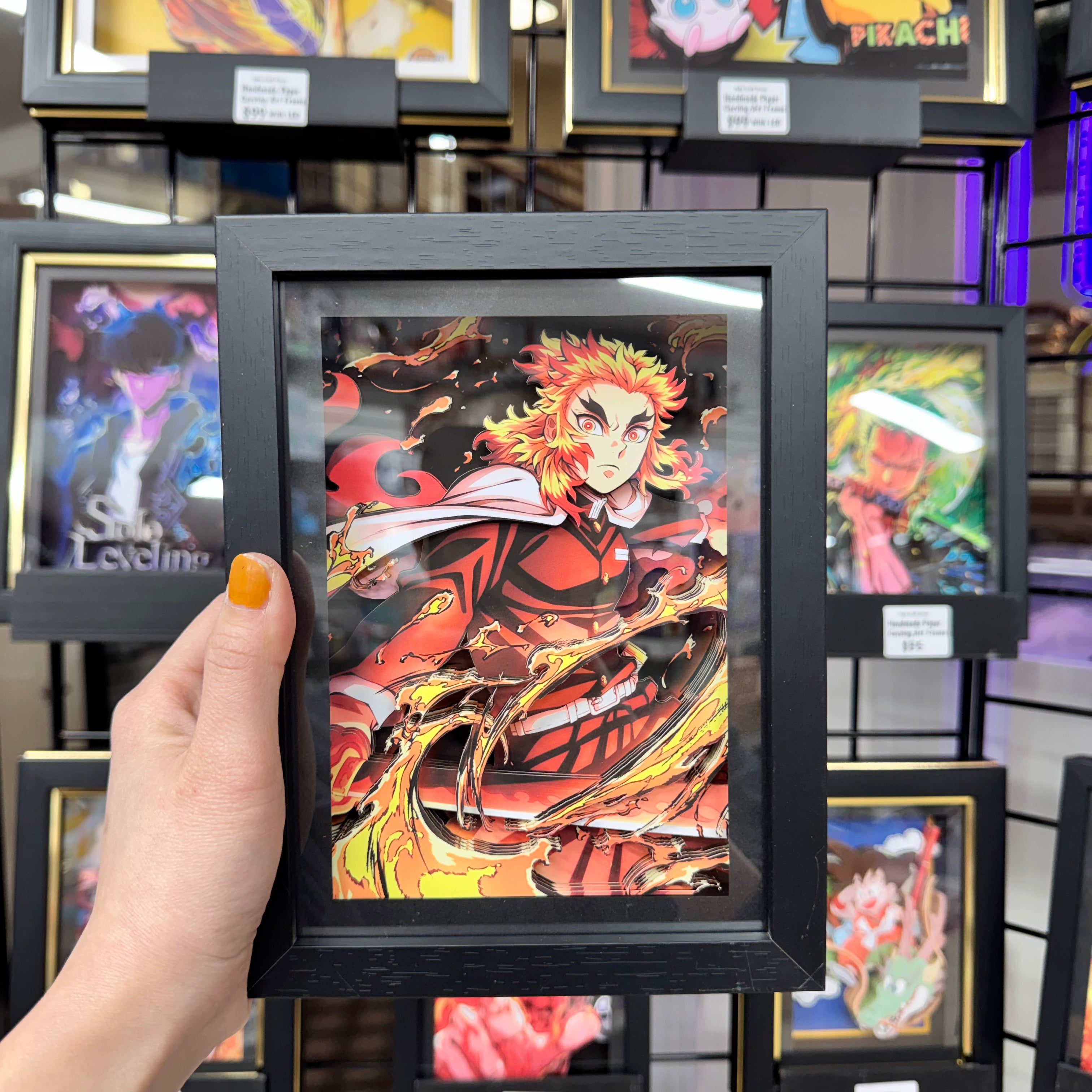 Rengoku Kyojuro - 3D Paper Cut Art Frame - Demon Slayer