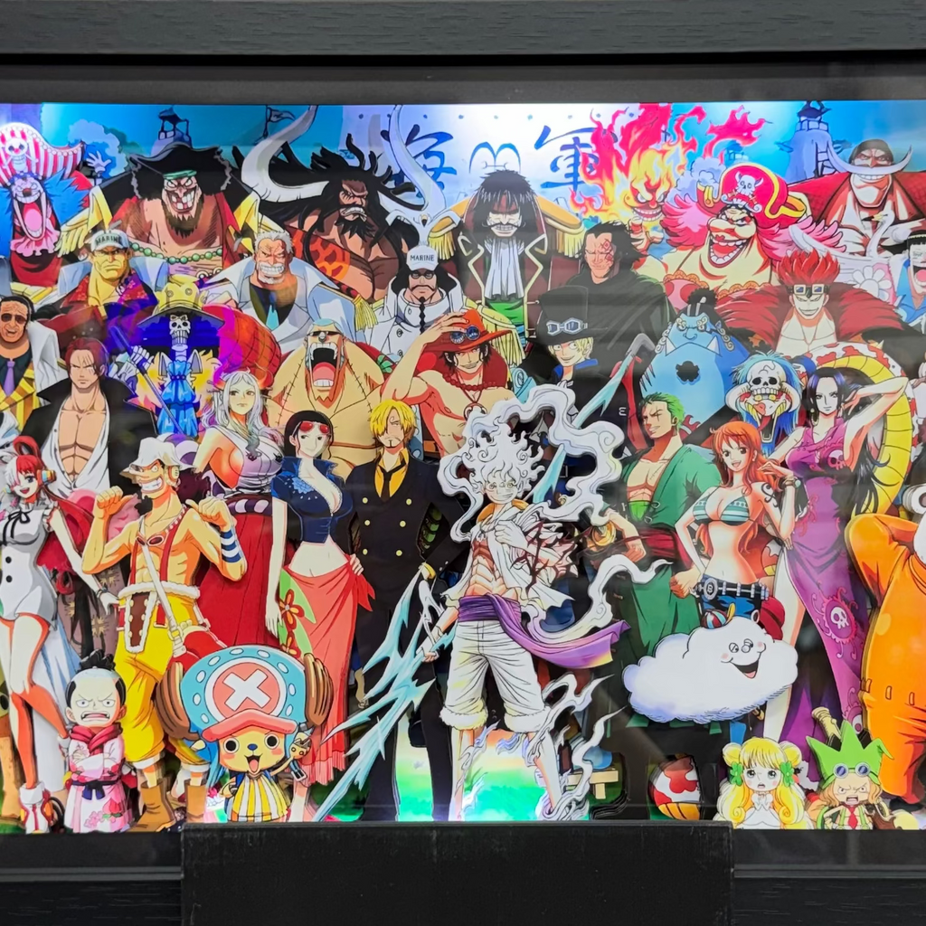 One Piece Big Group- Paper Cut Art Frame with LED