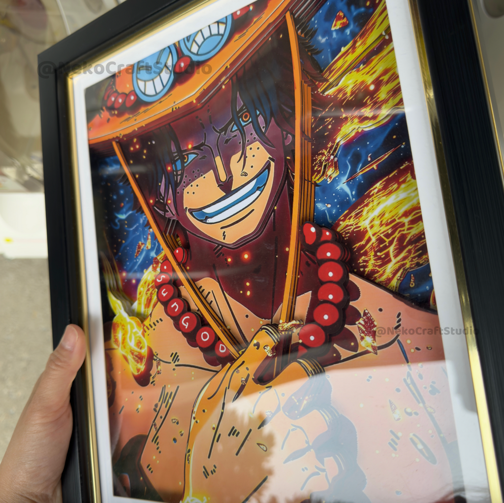 One Piece - Ace  -3D Paper Cut Art Frame