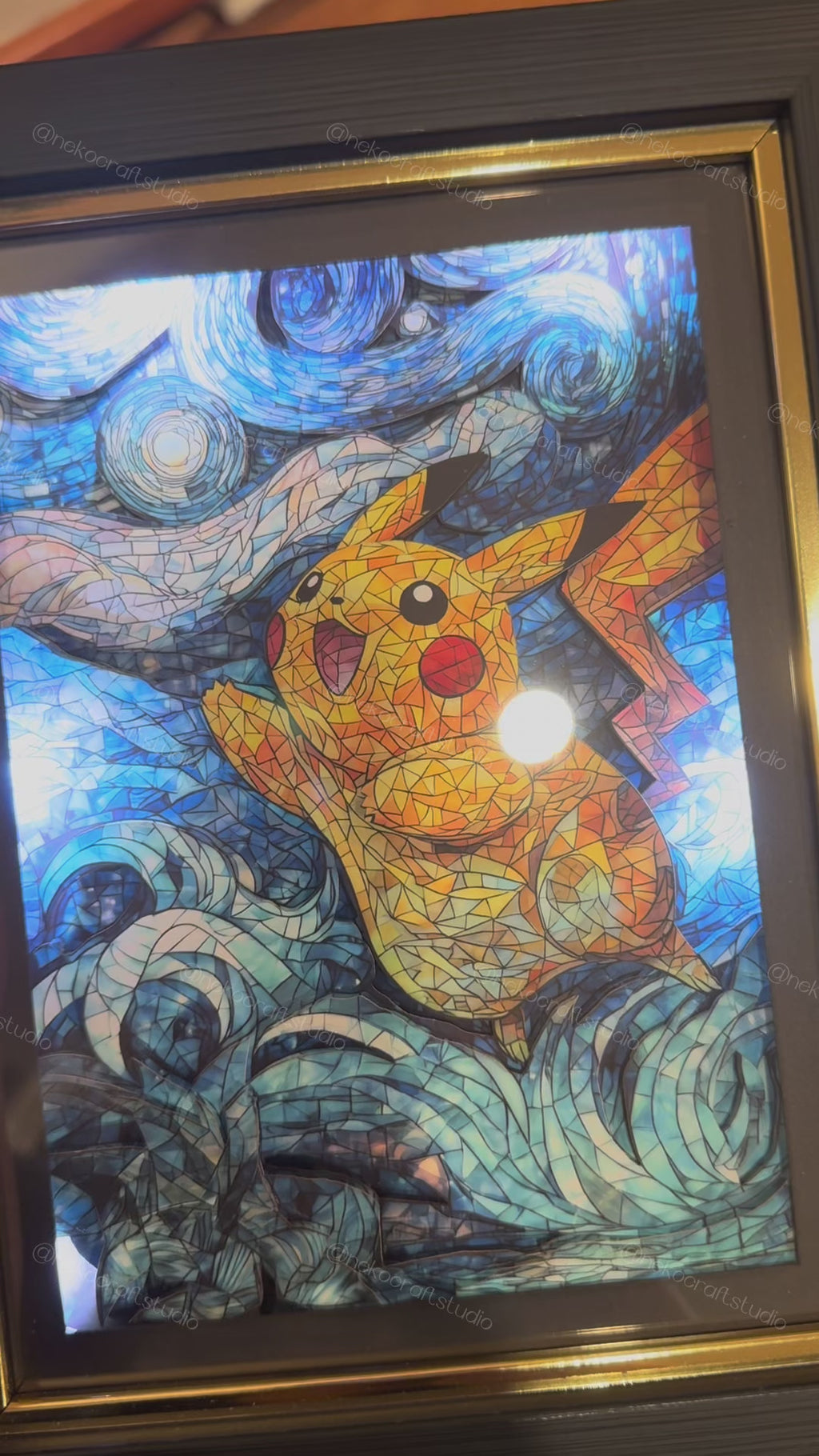 Pokemon - Starry Night Pikachu -3D Paper Cut Art Frame
