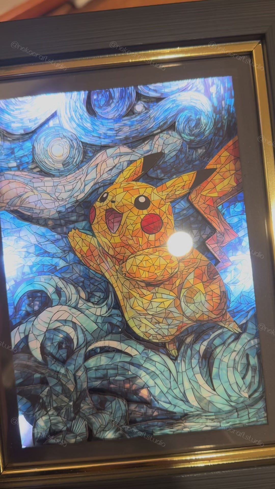 Pokemon - Starry Night Pikachu -3D Paper Cut Art Frame