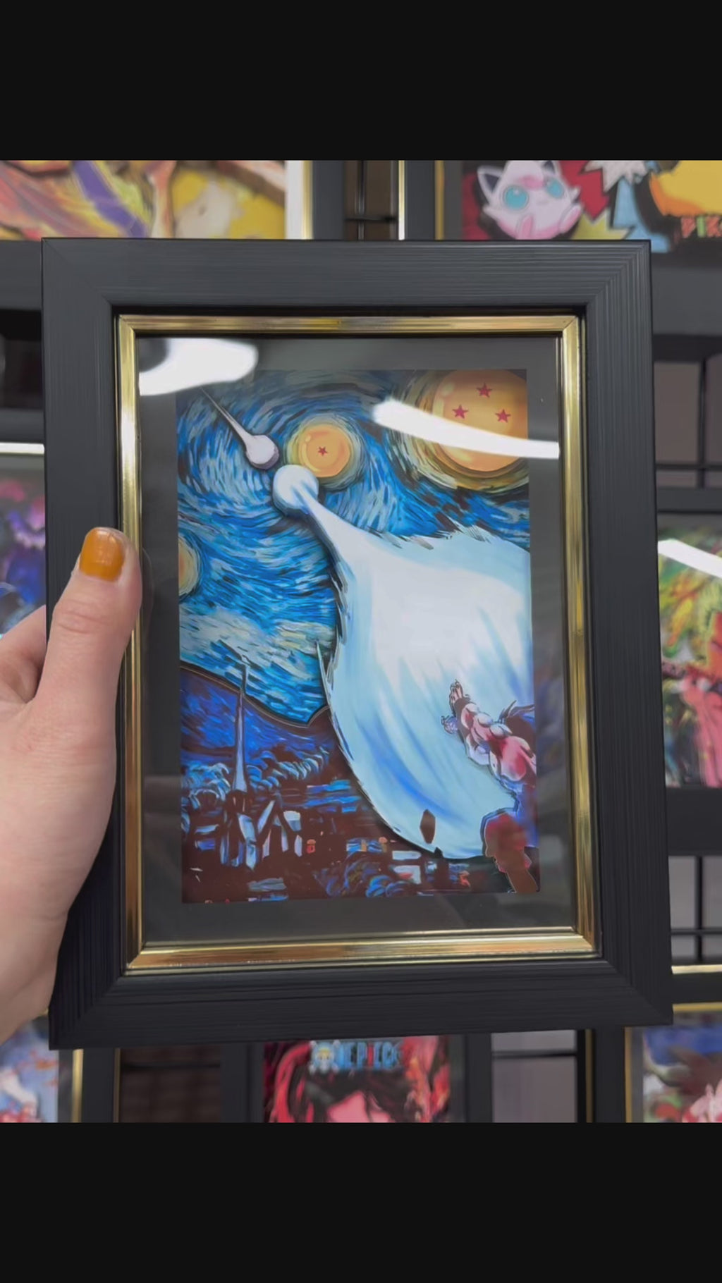 Goku X The Starry Night - 3D Paper Cut Art Frame
