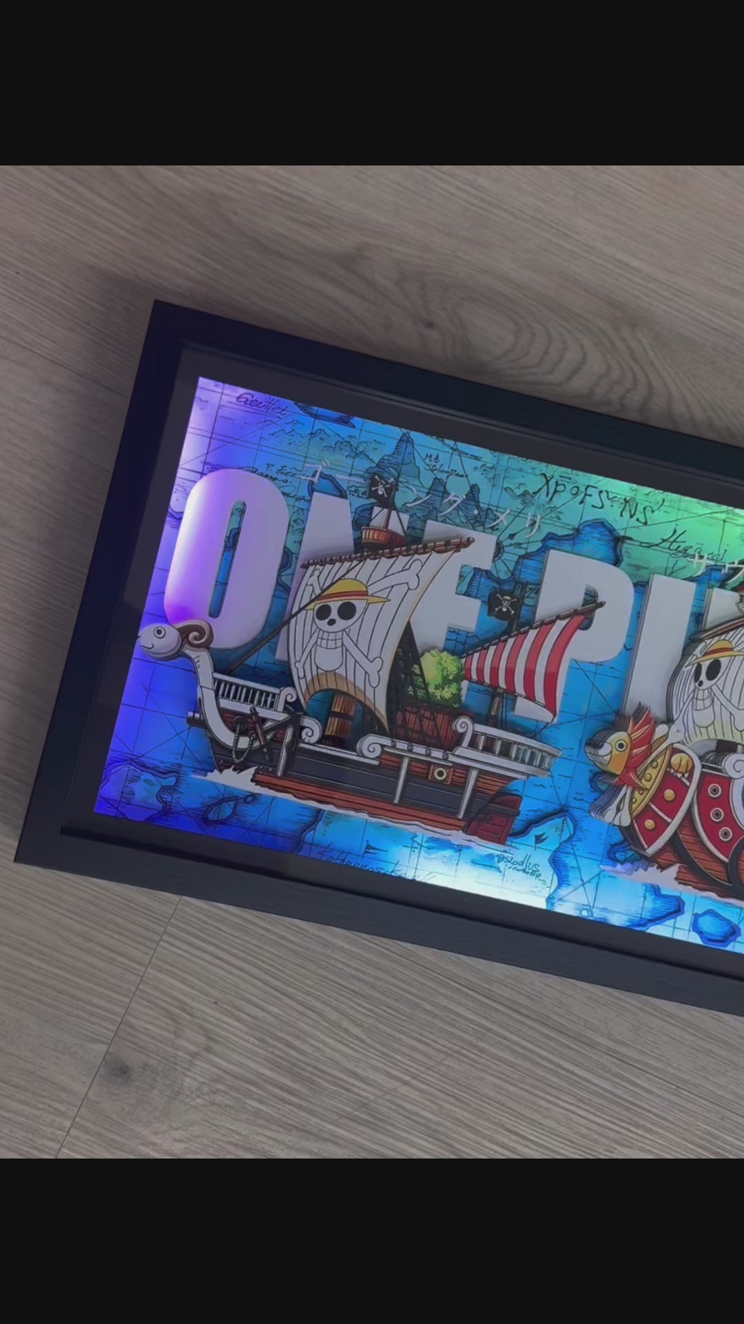 Thousand Sunny & Going Merry - Paper Cut Art Frame with LED