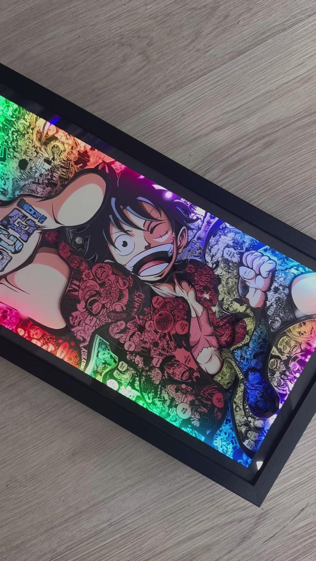 Luffy and his memories - Paper Cut Art Frame with LED